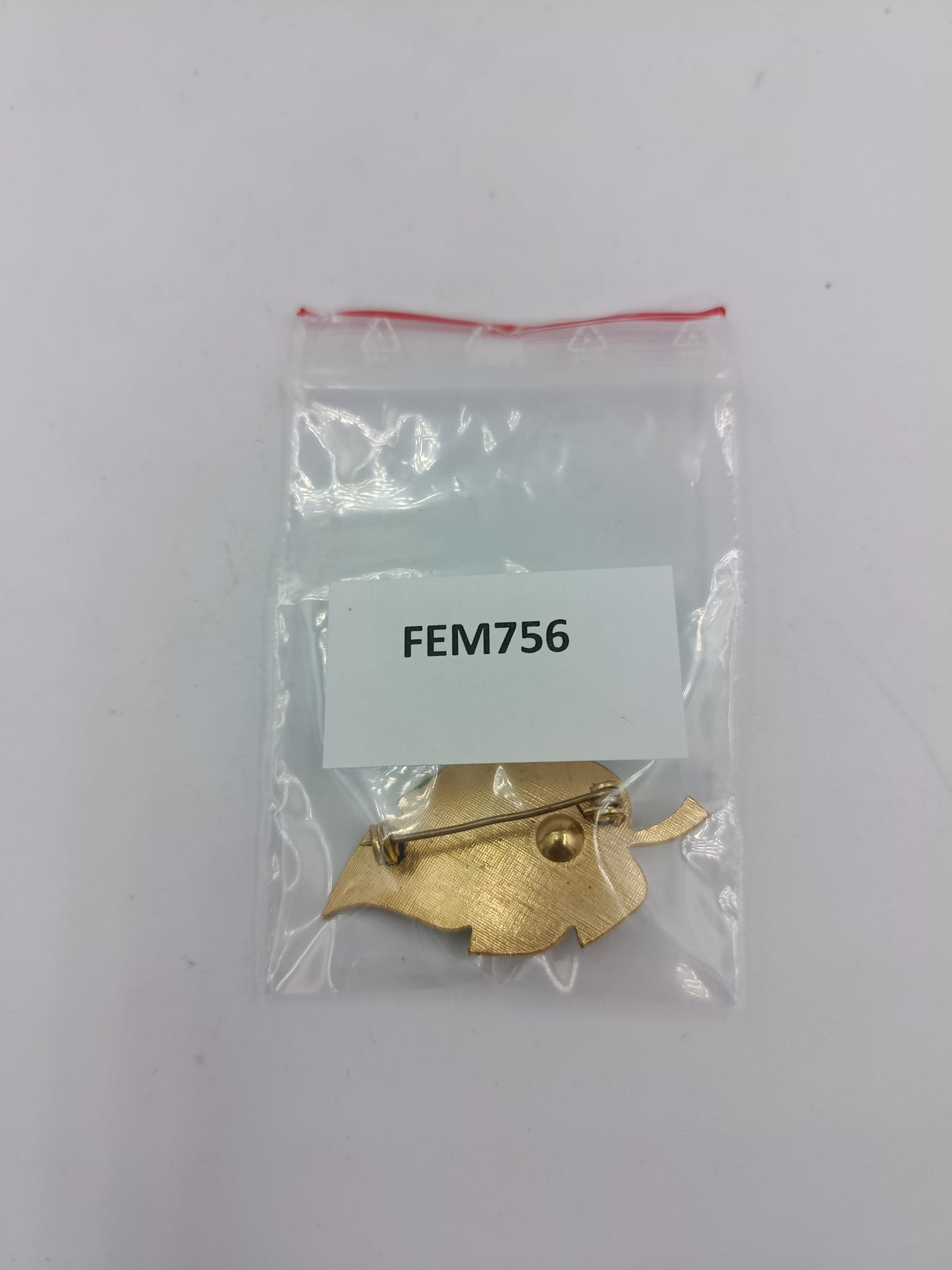 Vergoldete Brosche Blattdesign mit Perle