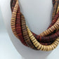 Halskette aus Holzscheiben Naturfarben