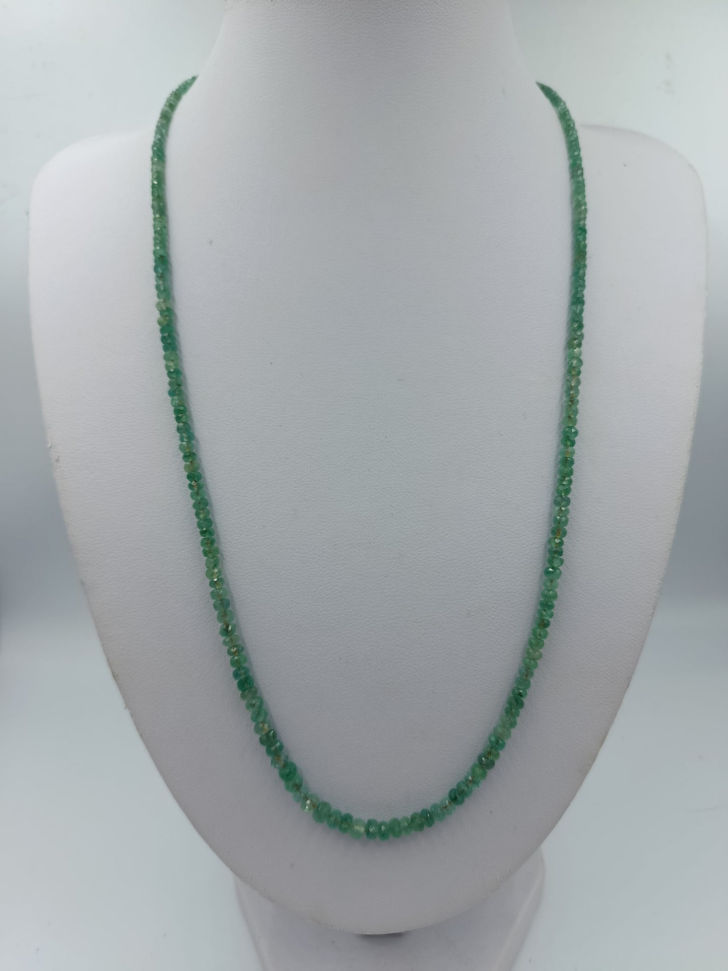 Smaragd Edelstein Kette facettiert Metallverschluss vergoldet