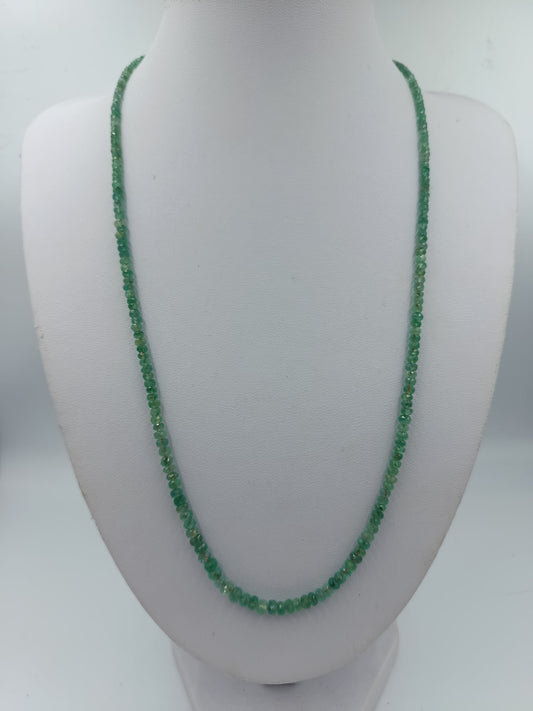 Smaragd Edelstein Kette facettiert Metallverschluss vergoldet