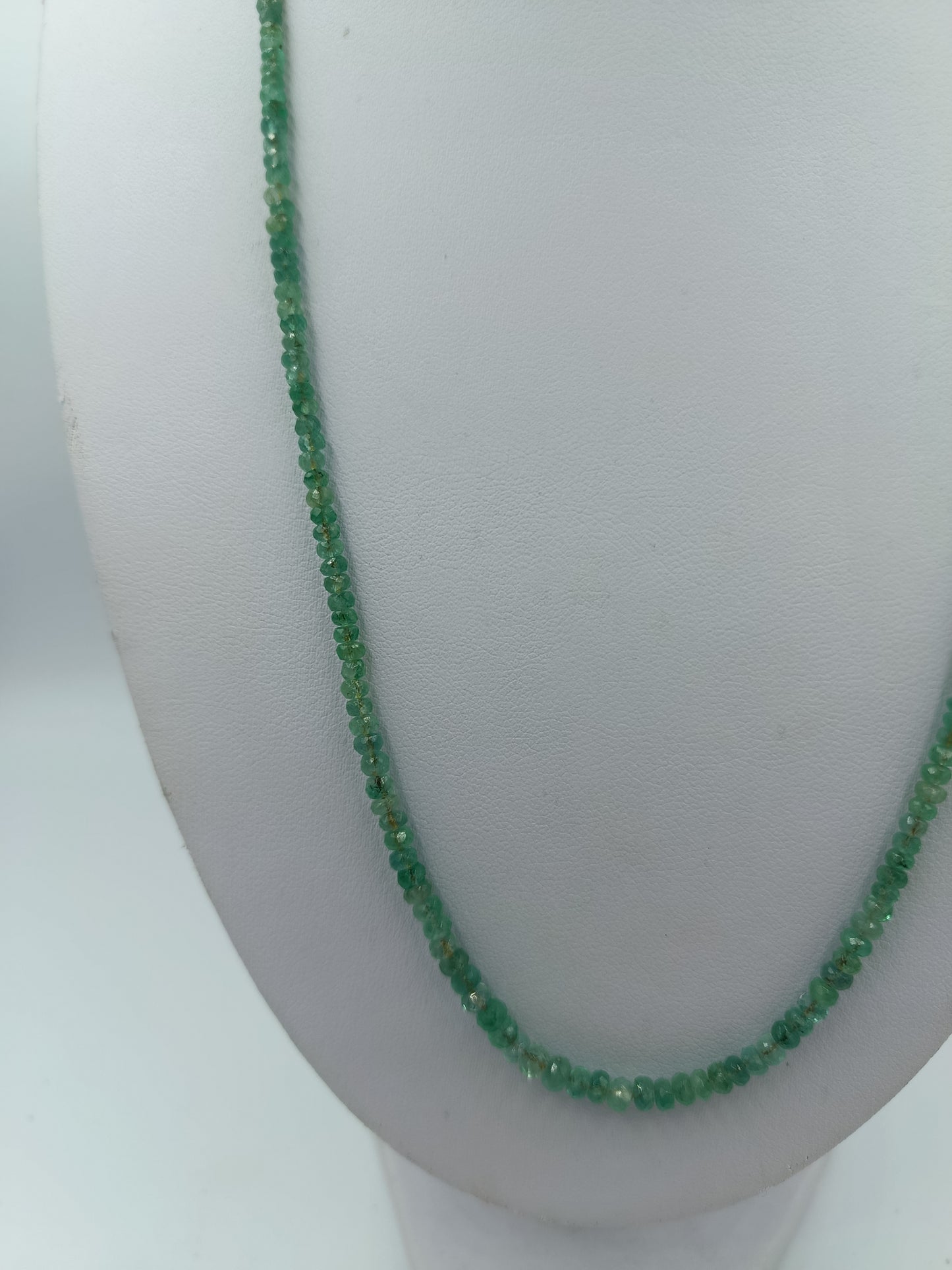 Smaragd Edelstein Kette facettiert Metallverschluss vergoldet