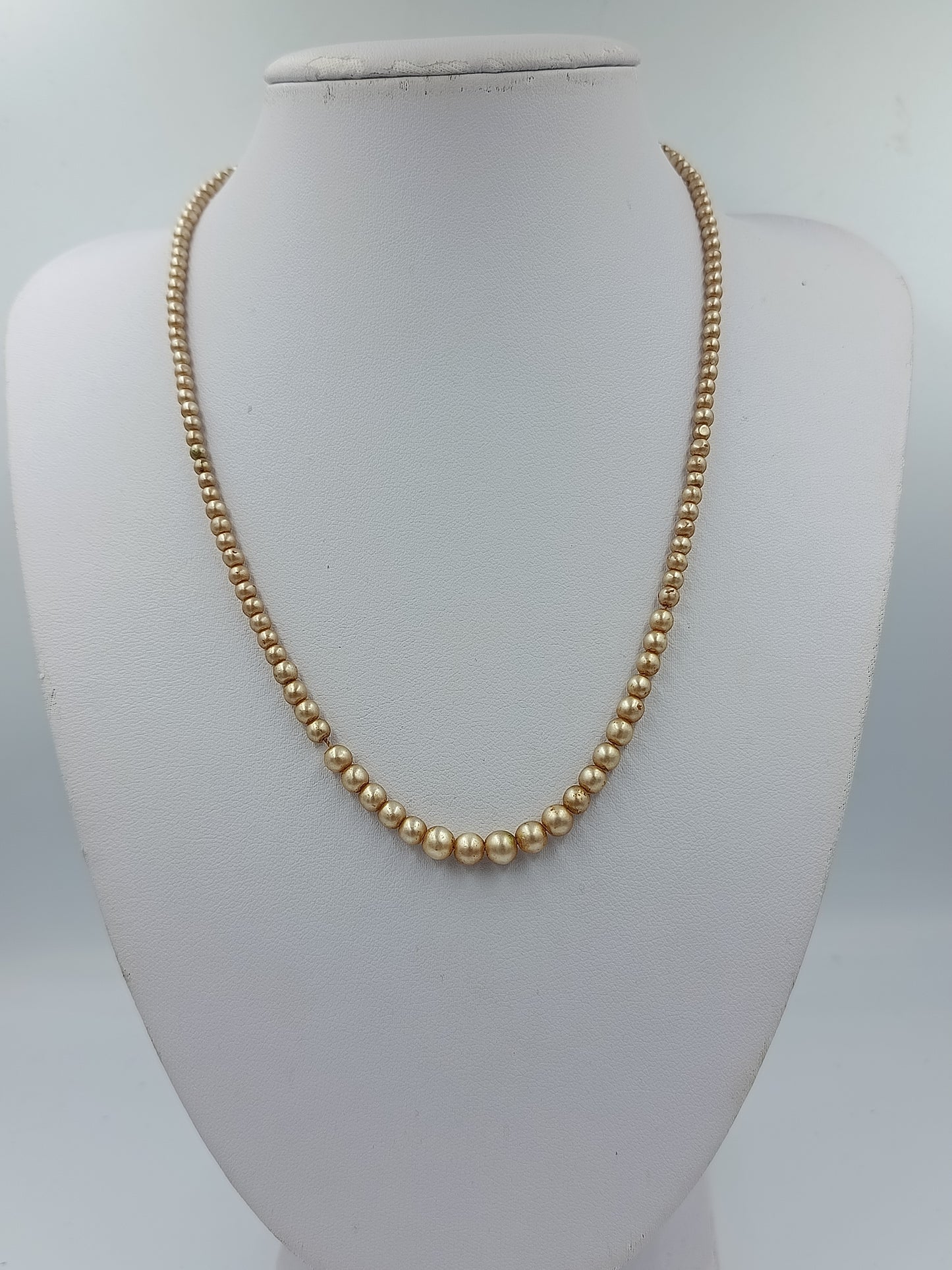 Perlenkette Goldfarben Klassisch Fein