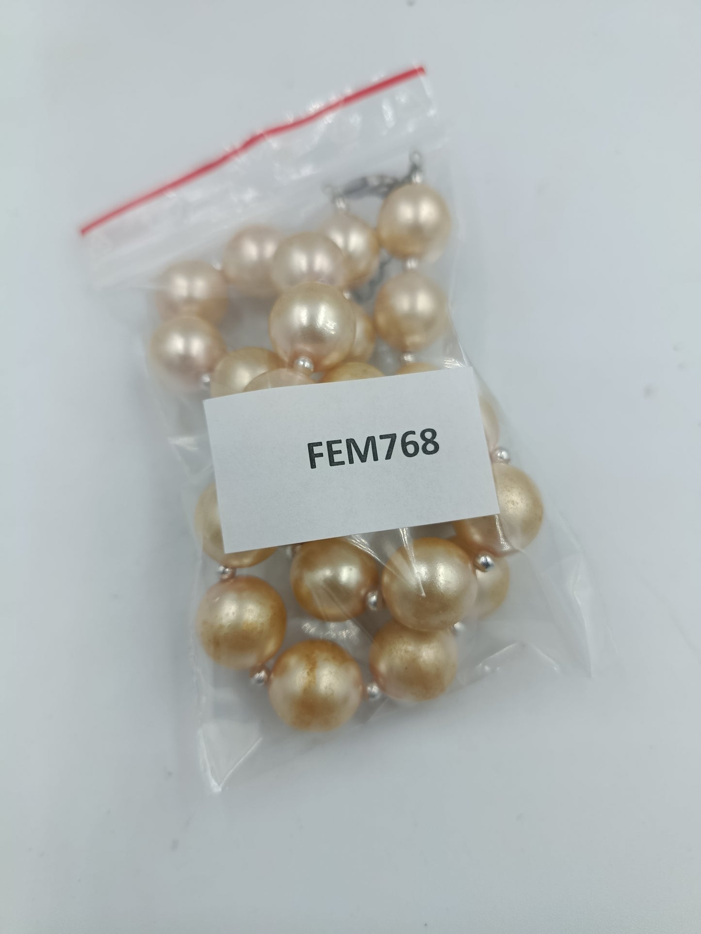 Statement Perlenkette Goldfarben Großperlen