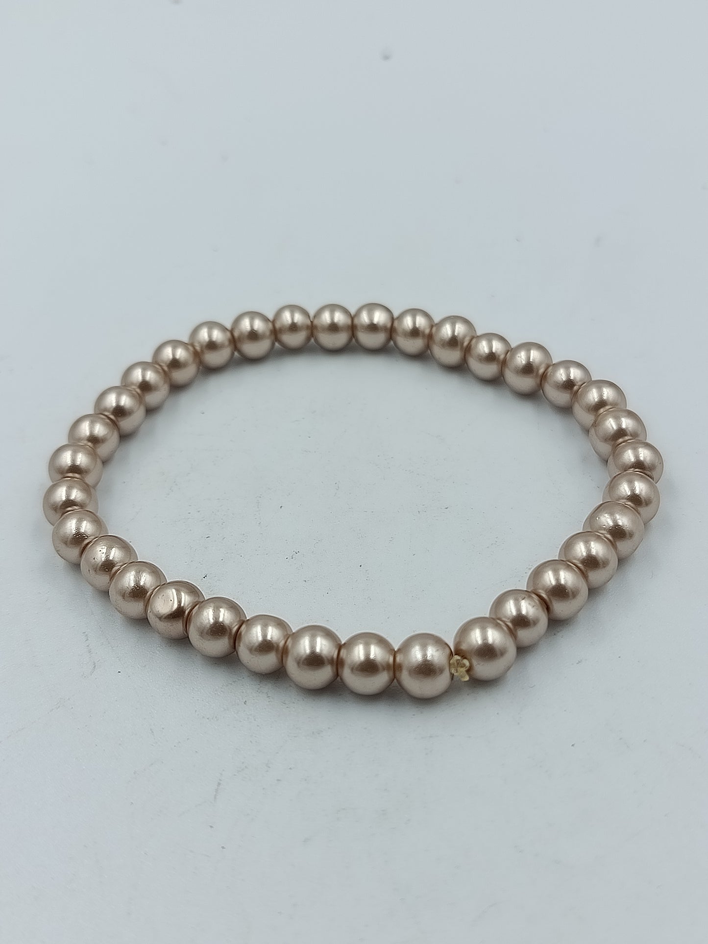 Perlenarmband Roséfarben Elastisch Elegant