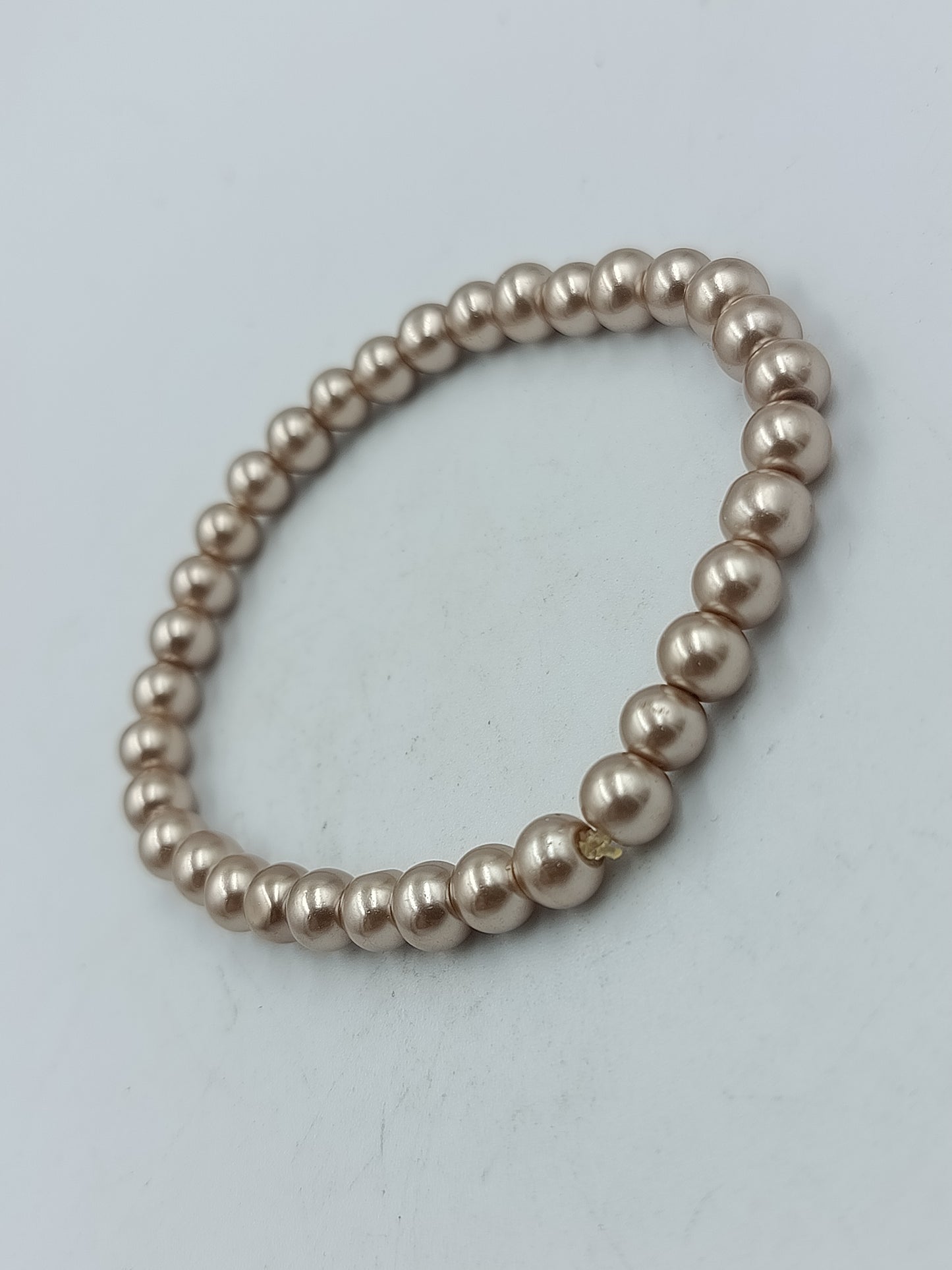 Perlenarmband Roséfarben Elastisch Elegant