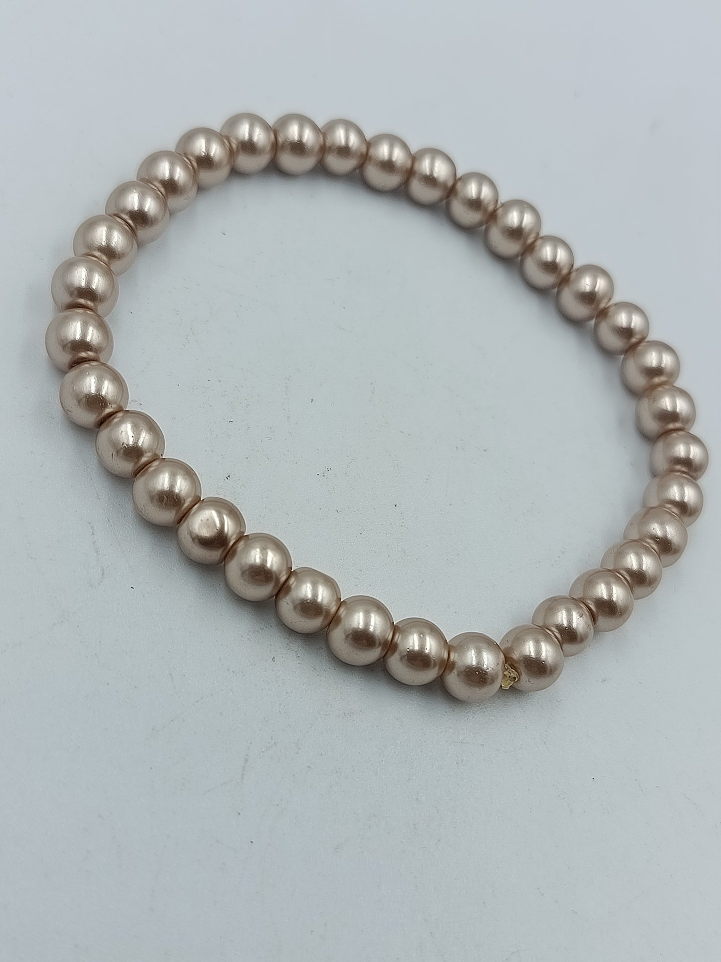 Perlenarmband Roséfarben Elastisch Elegant