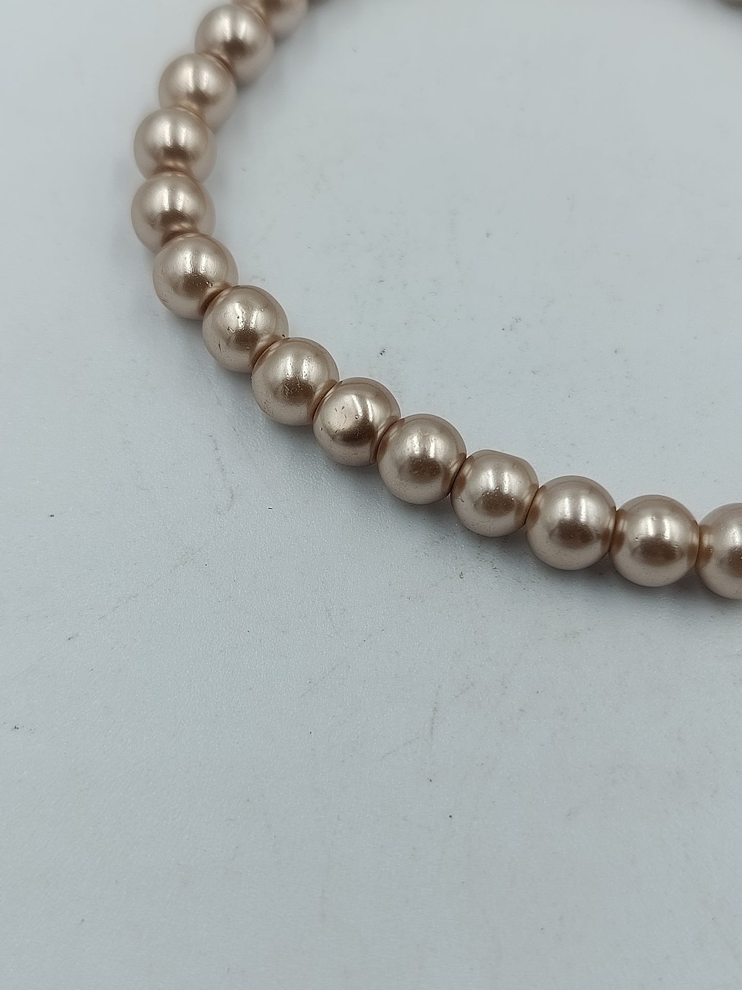 Perlenarmband Roséfarben Elastisch Elegant