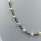Elegante Perlenkette mit dunkler Gliederkette im Vintage Stil