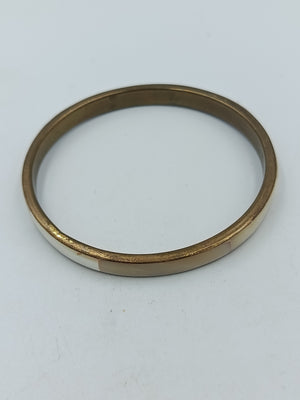 Vintage Armreif in Goldoptik mit Perlmutt Intarsien