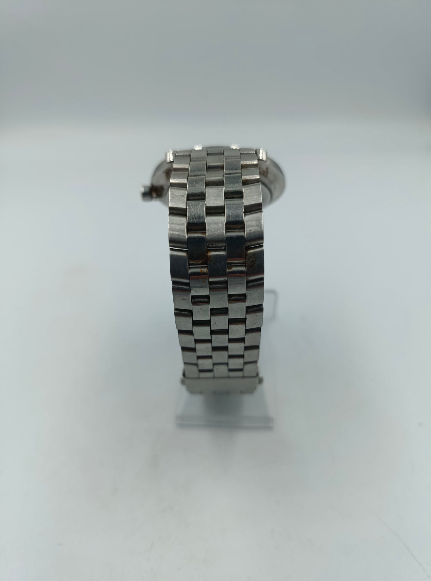 Just Herrenuhr silberfarben mit schwarzem Zifferblatt und Datumsanzeige