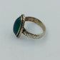 Vintage Silberring mit grünem Stein Größe 47
