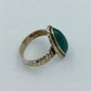 Vintage Silberring mit grünem Stein Größe 47