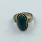 Vintage Silberring mit grünem Stein Größe 47