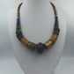 Statementkette in Braun Gold Blau Vintage Stil