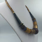 Statementkette in Braun Gold Blau Vintage Stil