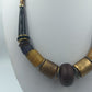 Statementkette in Braun Gold Blau Vintage Stil