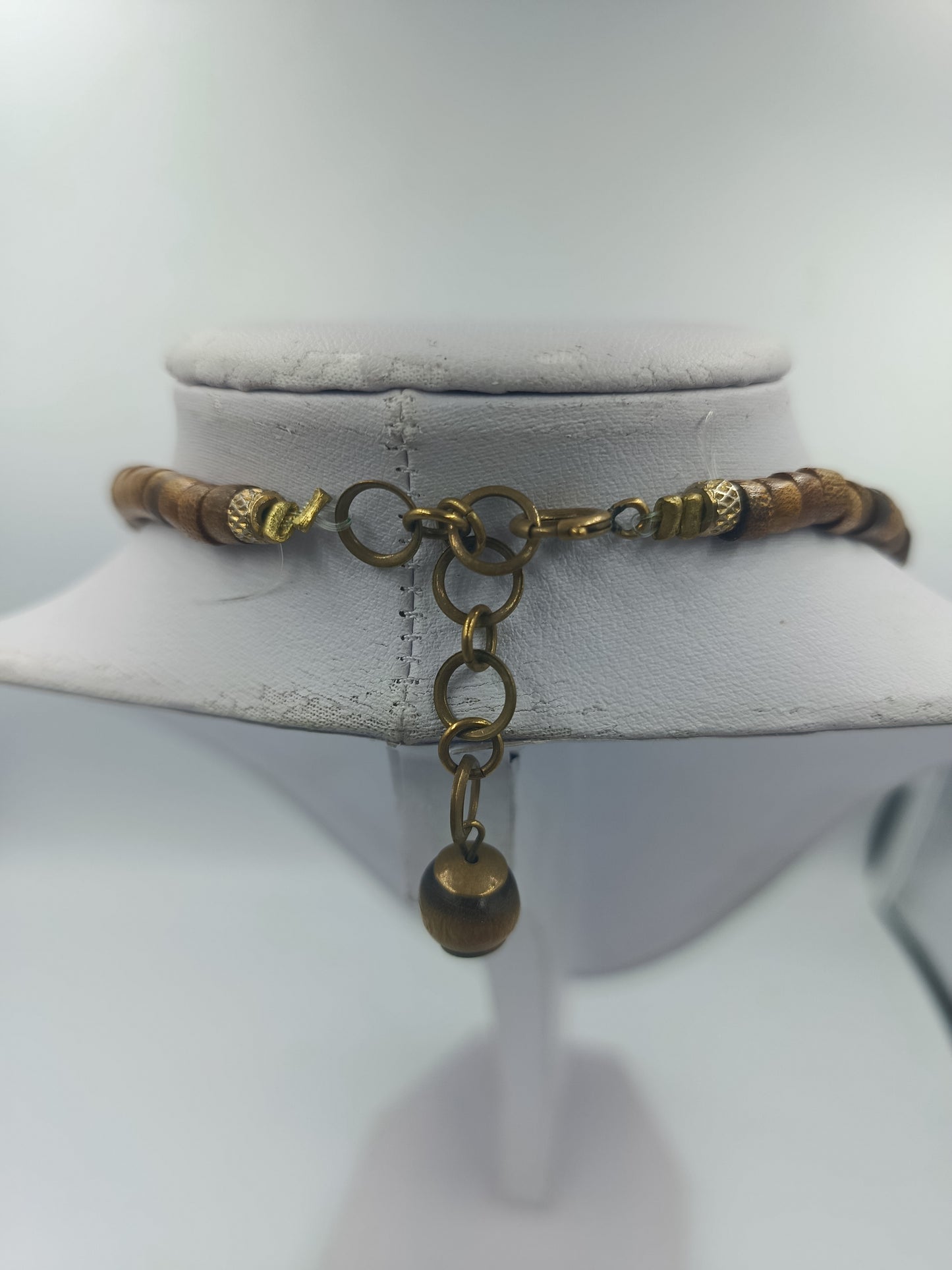 Statementkette in Braun Gold Blau Vintage Stil