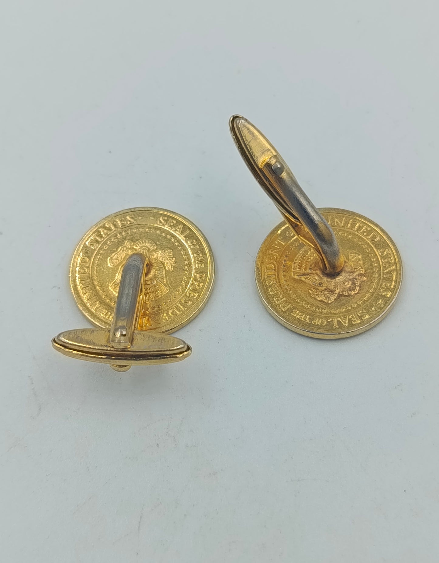 Manschettenknöpfe Goldfarben John F Kennedy Motiv