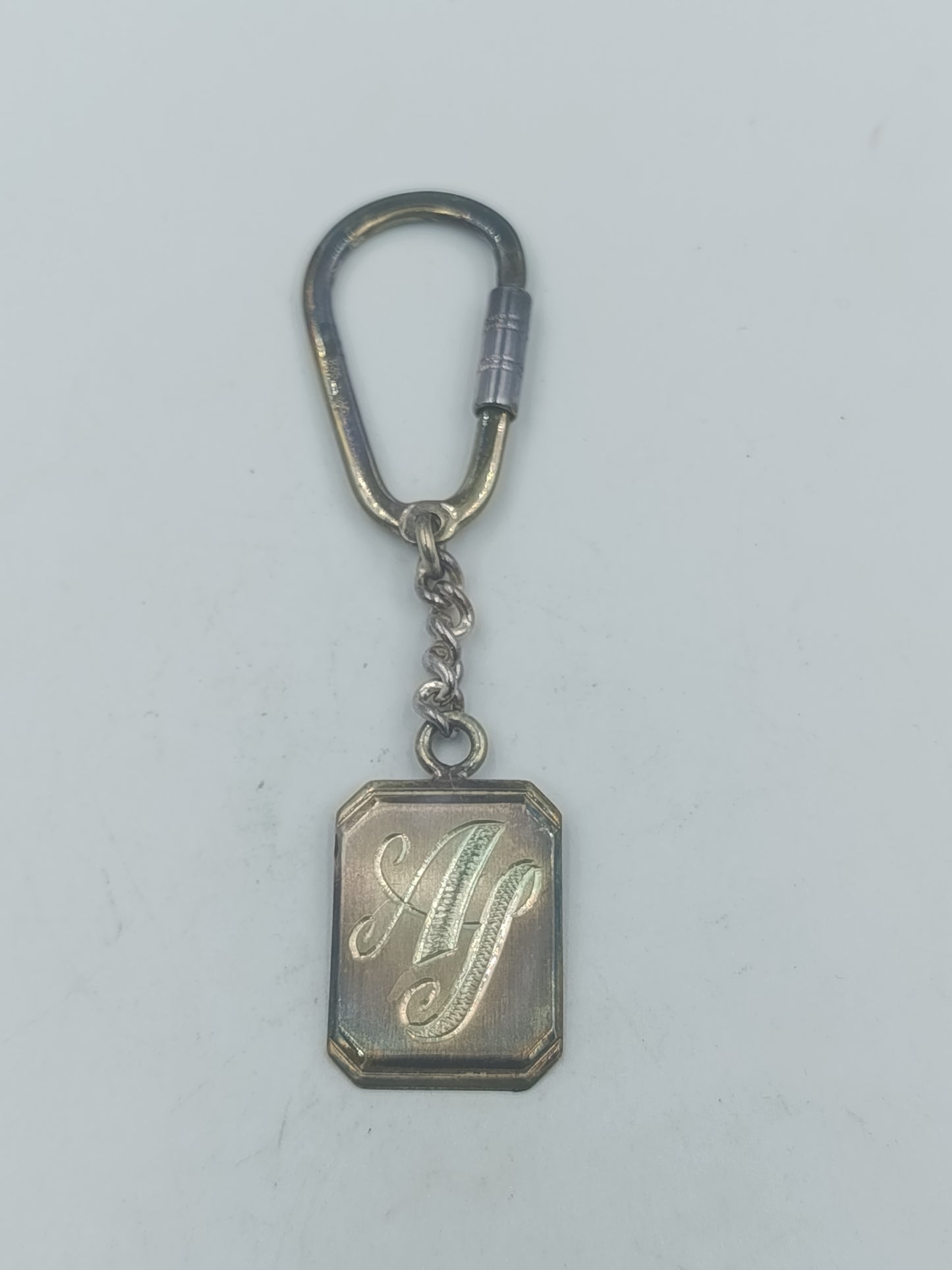 835 Silber Schlüsselanhänger mit Gravur AJ