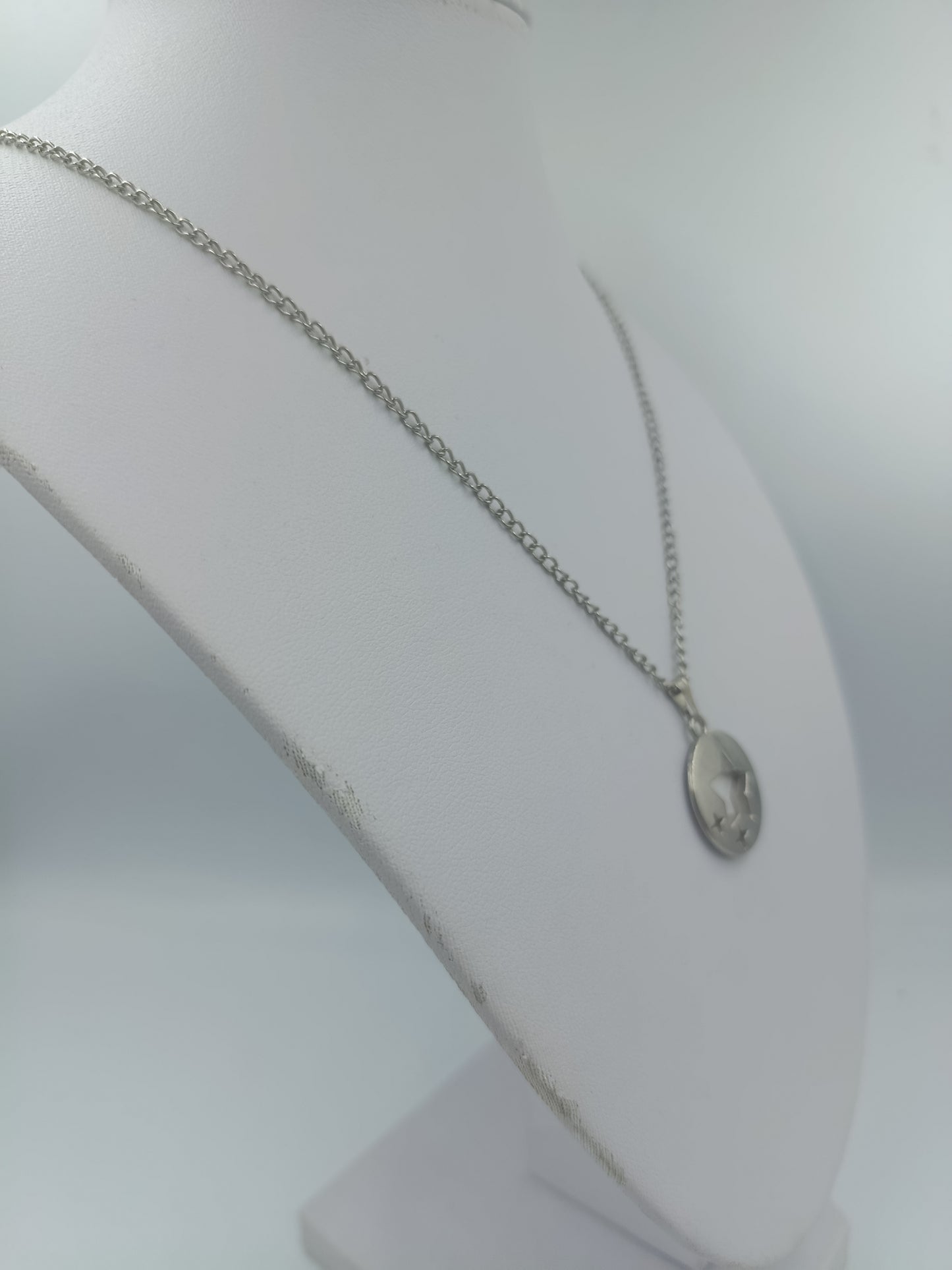 Silberfarbene Halskette mit Stern Anhänger