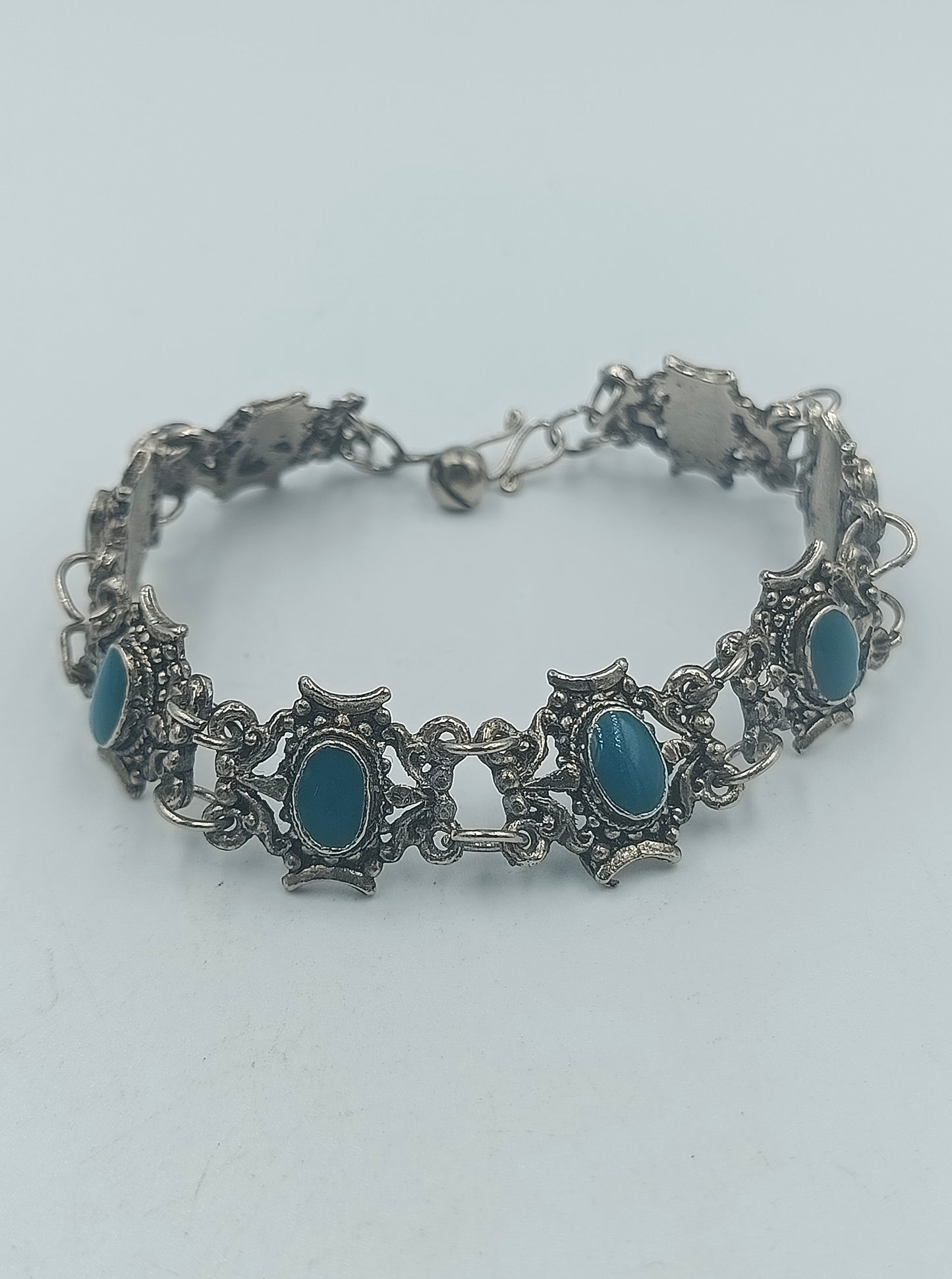 Antikes Armband Silberfarben mit blauen Steinen