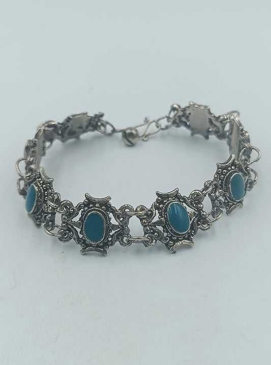 Antikes Armband Silberfarben mit blauen Steinen