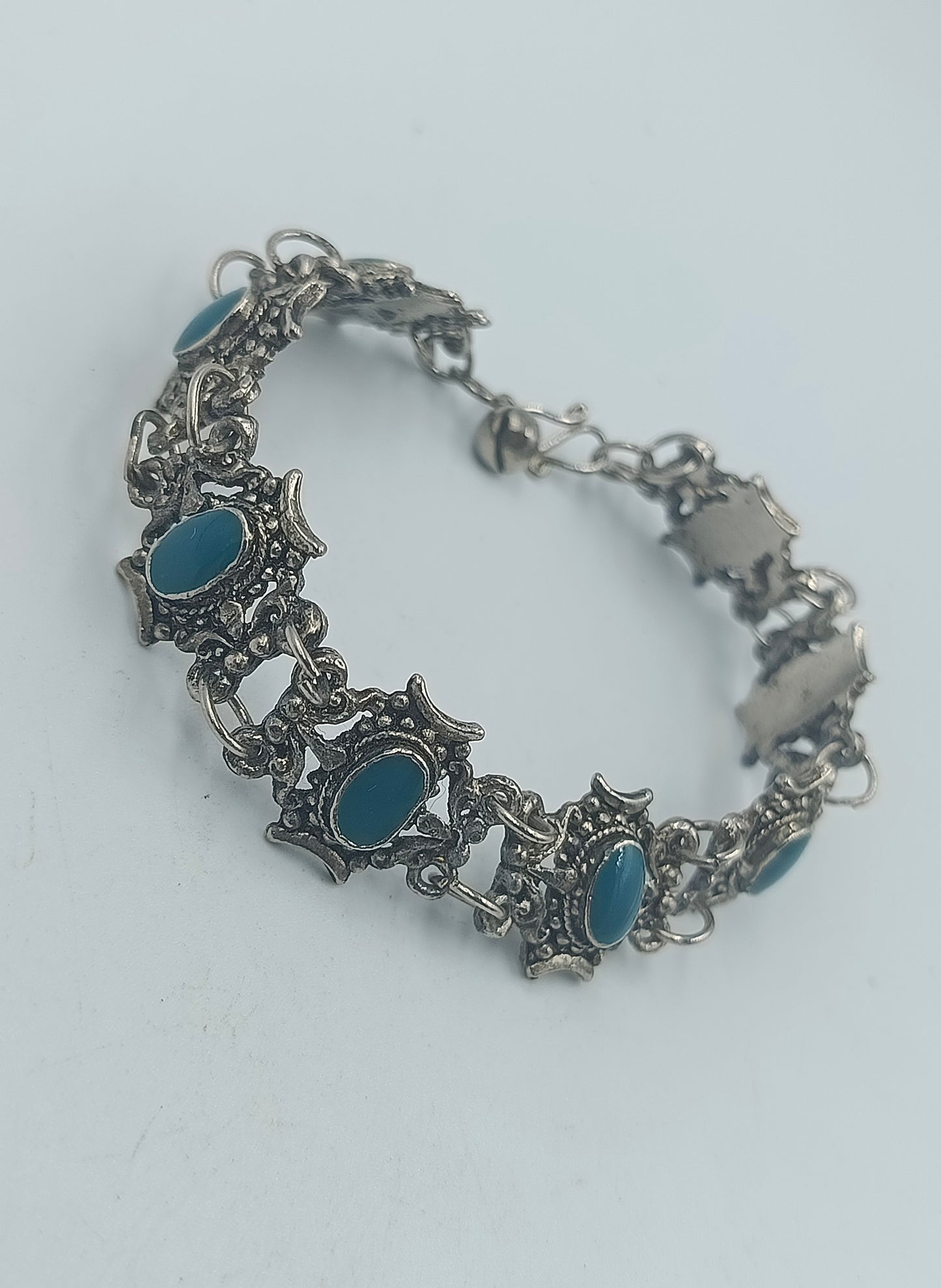 Antikes Armband Silberfarben mit blauen Steinen