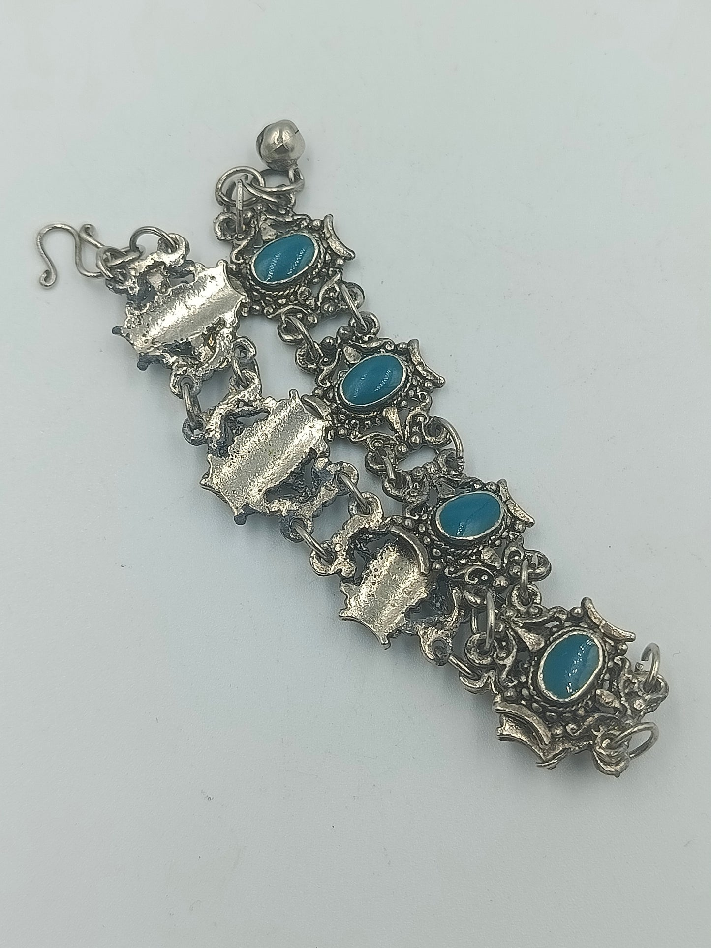 Antikes Armband Silberfarben mit blauen Steinen