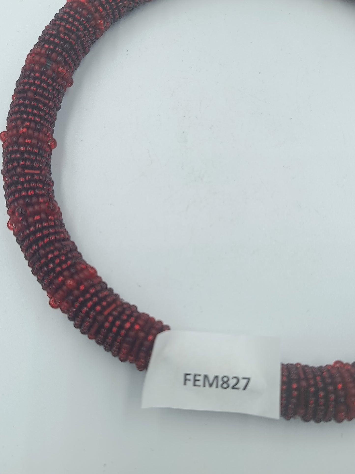 Rote Glasperlen Halskette im Röhren Design