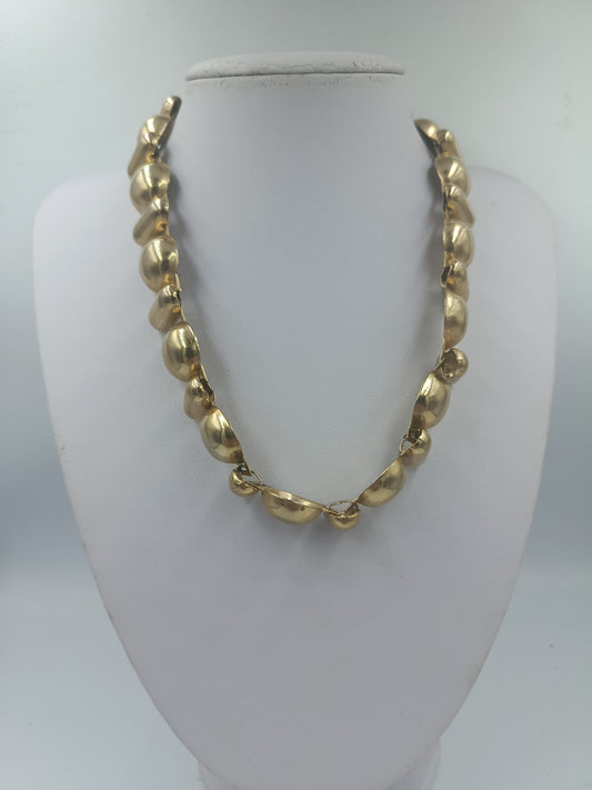Goldfarbene Vintage Halskette mit Gliederelementen