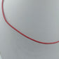 Rote Halskette mit Lederband und Metallverschluss 47cm