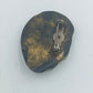 Bronze goldene Brosche mit Glasstein im Vintage Design