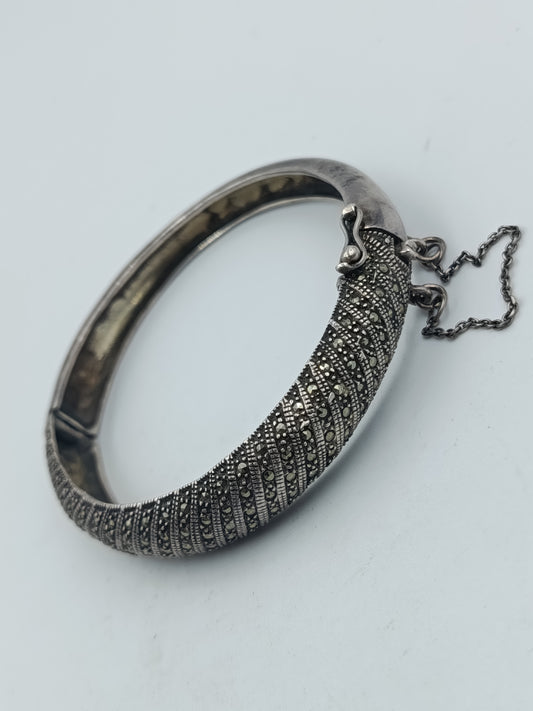 Silber Armreif mit Markasiten Vintage Design