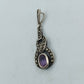 925 Silber Anhänger mit Amethyst und Markasiten im eleganten Vintage Design