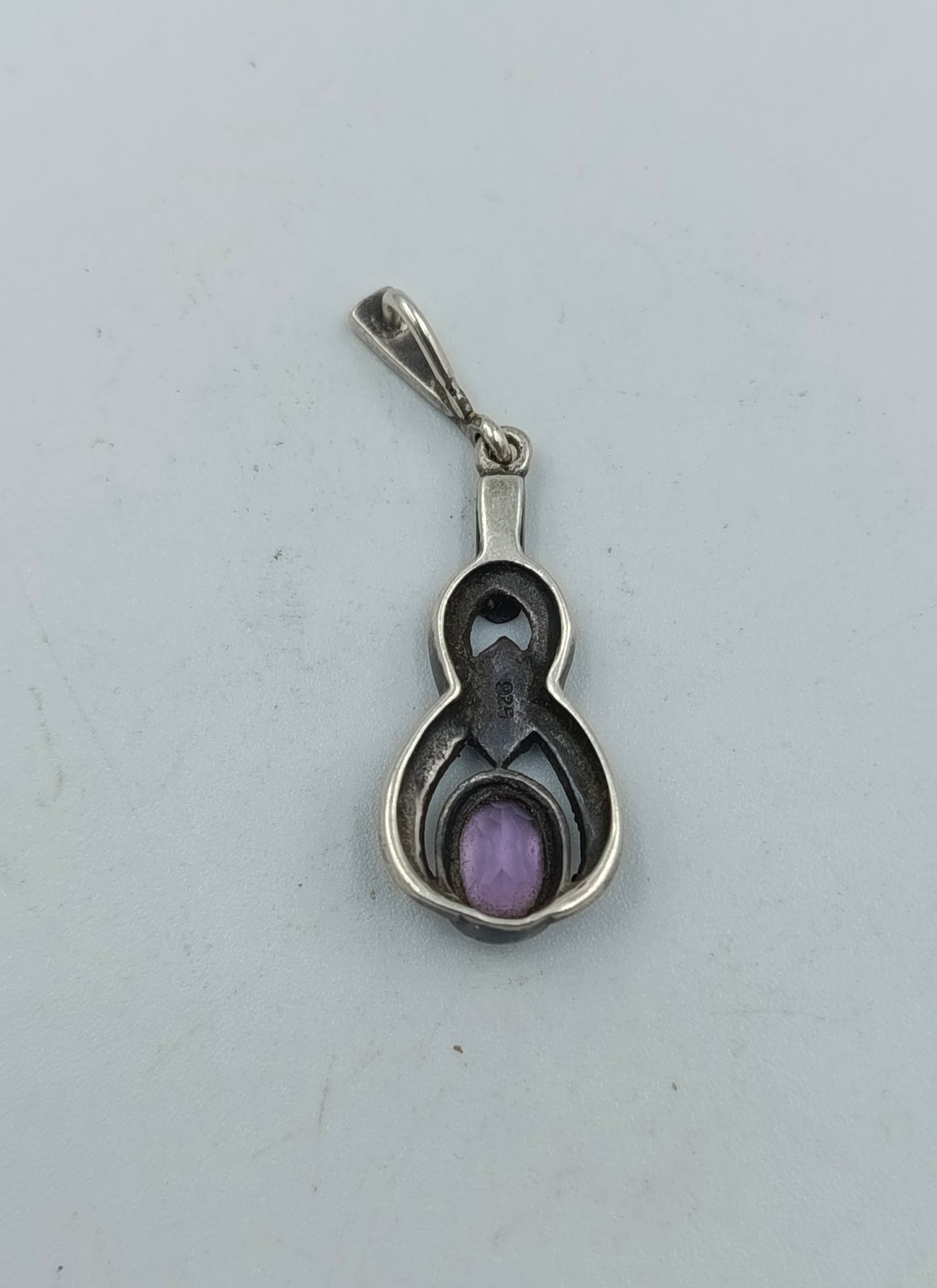 925 Silber Anhänger mit Amethyst und Markasiten im eleganten Vintage Design