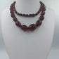 Doppelreihige rotbraune Glasperlen Halskette mit Facettenschliff im eleganten Vintage Stil