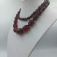 Doppelreihige rotbraune Glasperlen Halskette mit Facettenschliff im eleganten Vintage Stil