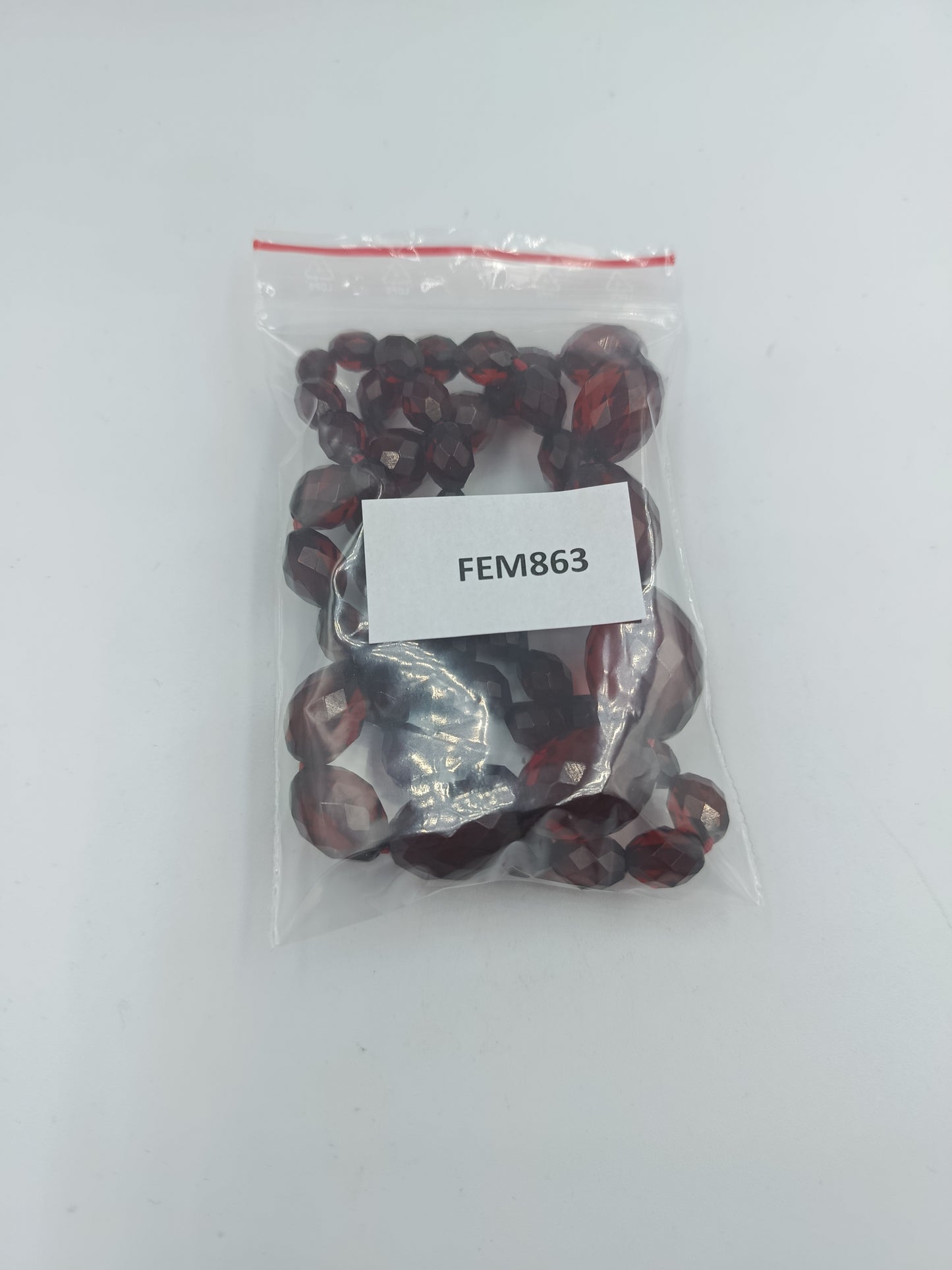 Doppelreihige rotbraune Glasperlen Halskette mit Facettenschliff im eleganten Vintage Stil