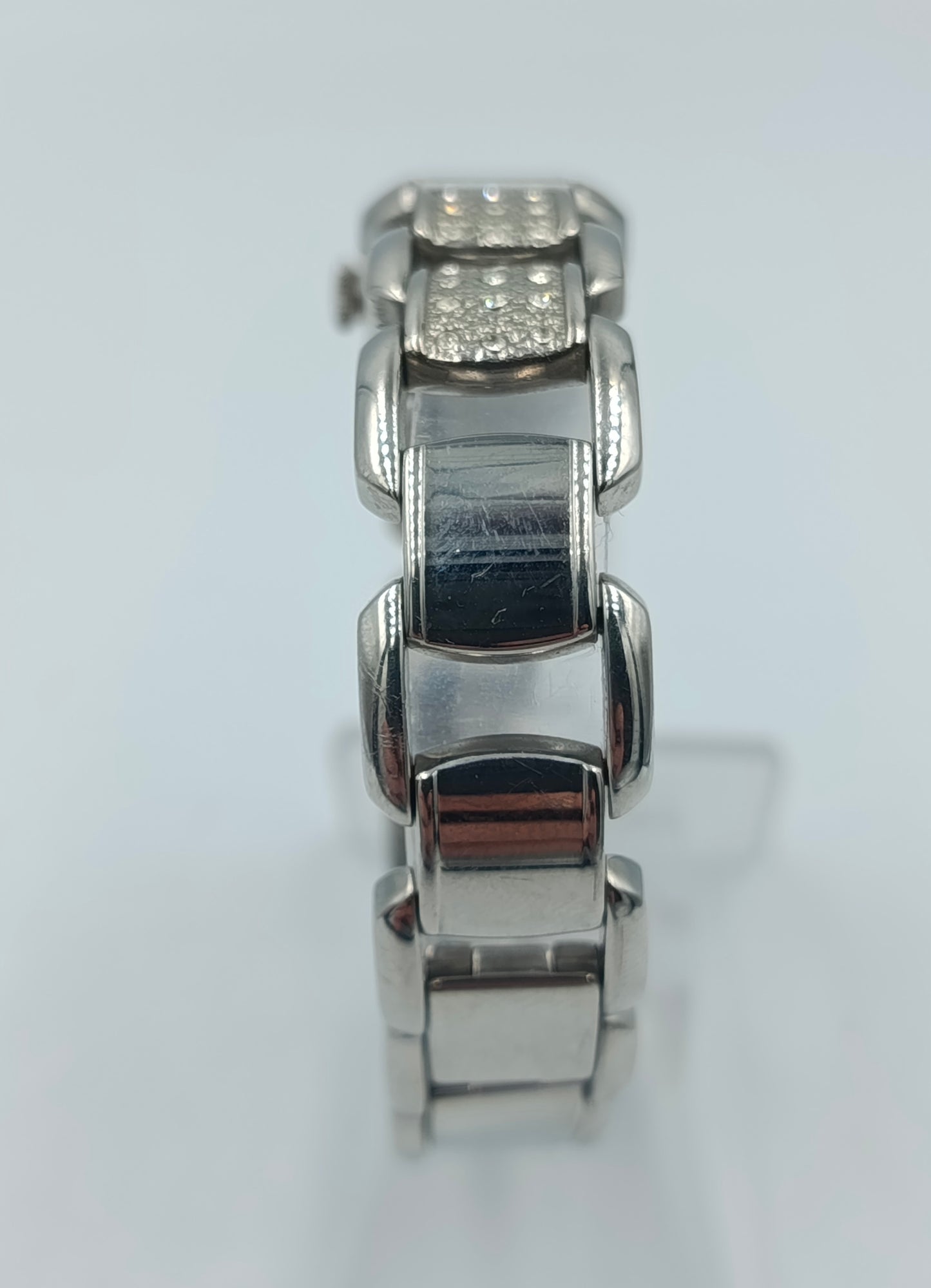 FOSSIL Damen Armbanduhr Edelstahl Silber mit Strass elegantes Gliederarmband