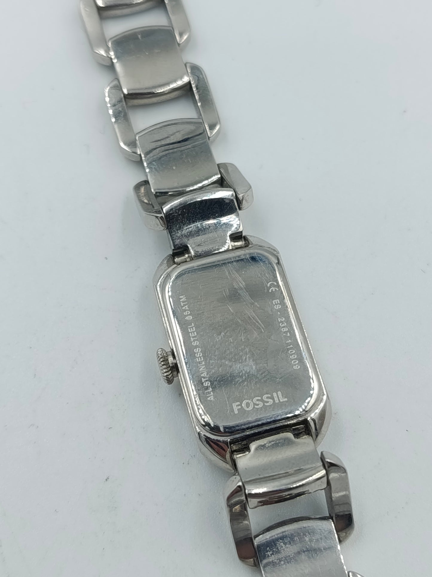 FOSSIL Damen Armbanduhr Edelstahl Silber mit Strass elegantes Gliederarmband