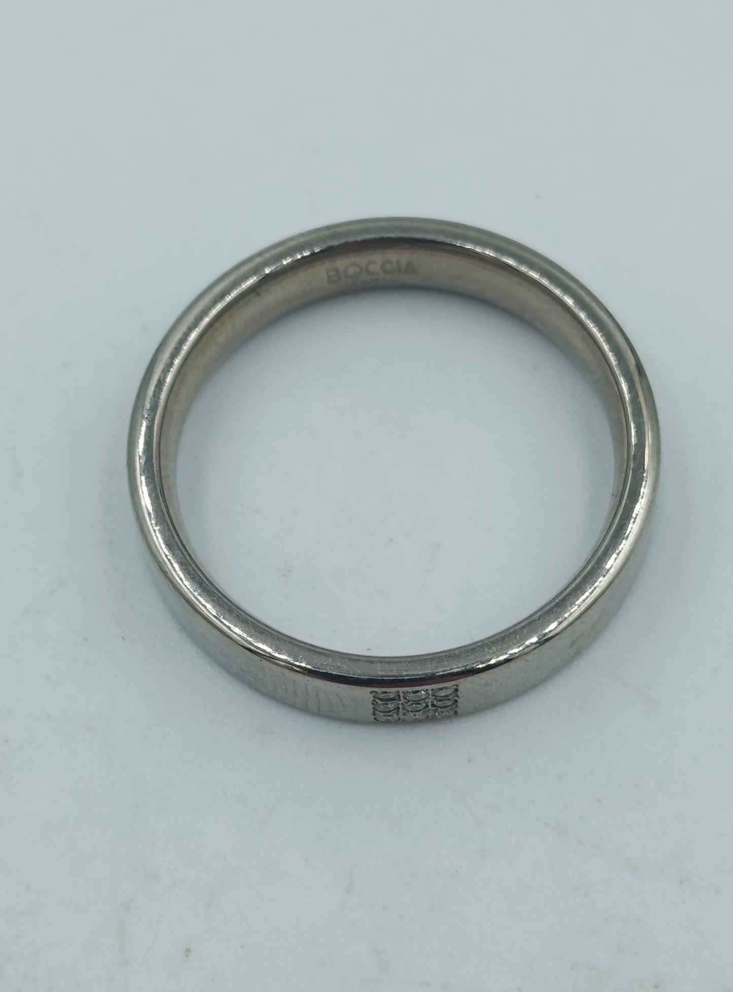 Boccia Titan Ring mit Zirkonia Steinen Größe 59