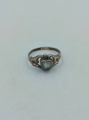 835 Silber Ring mit Herzform Vintage Design Größe 43