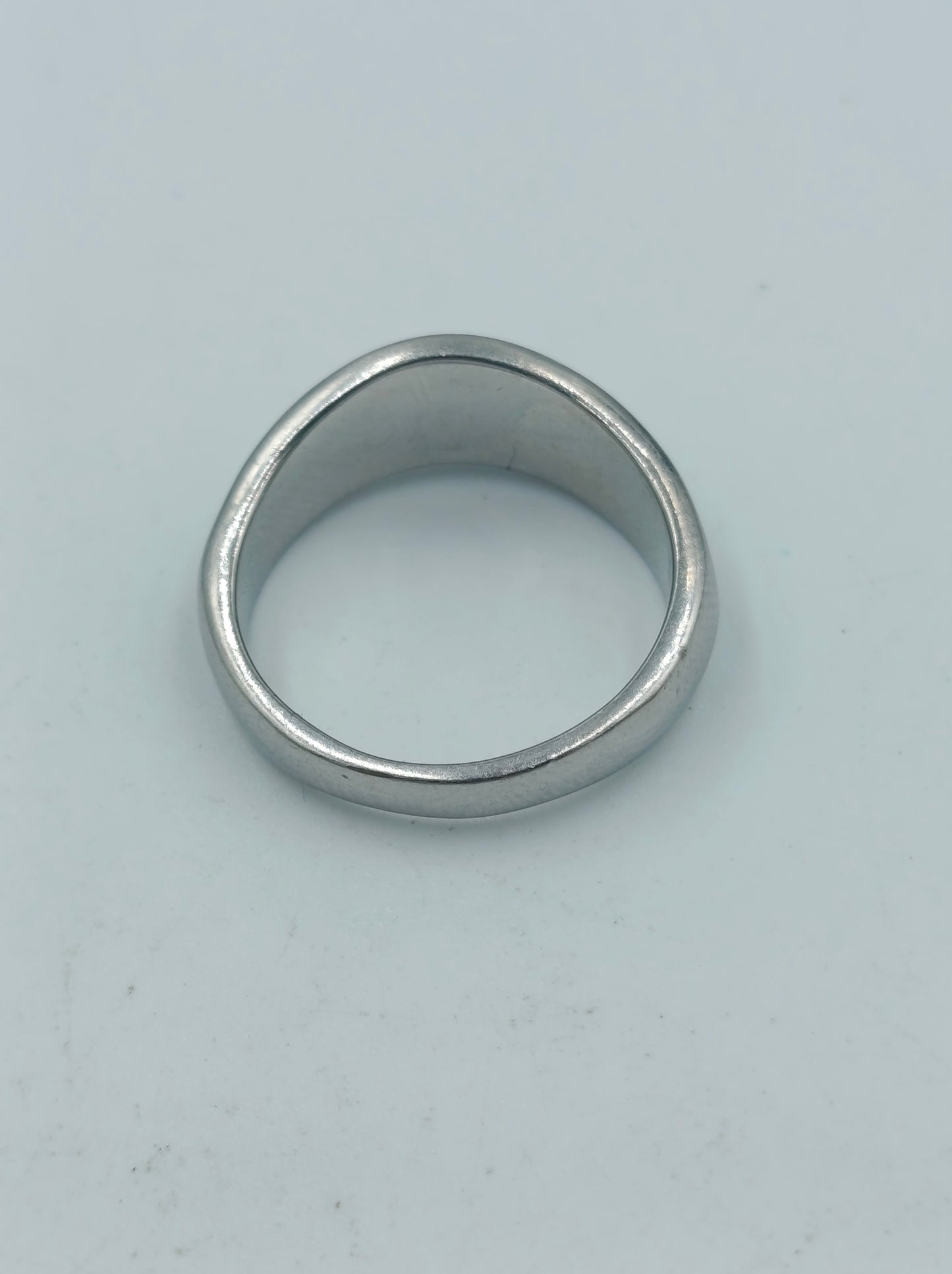 Edelstahl Ring schlicht poliert mit Design Größe 59