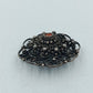 Silber Filigran Brosche mit rotem Stein Vintage Design