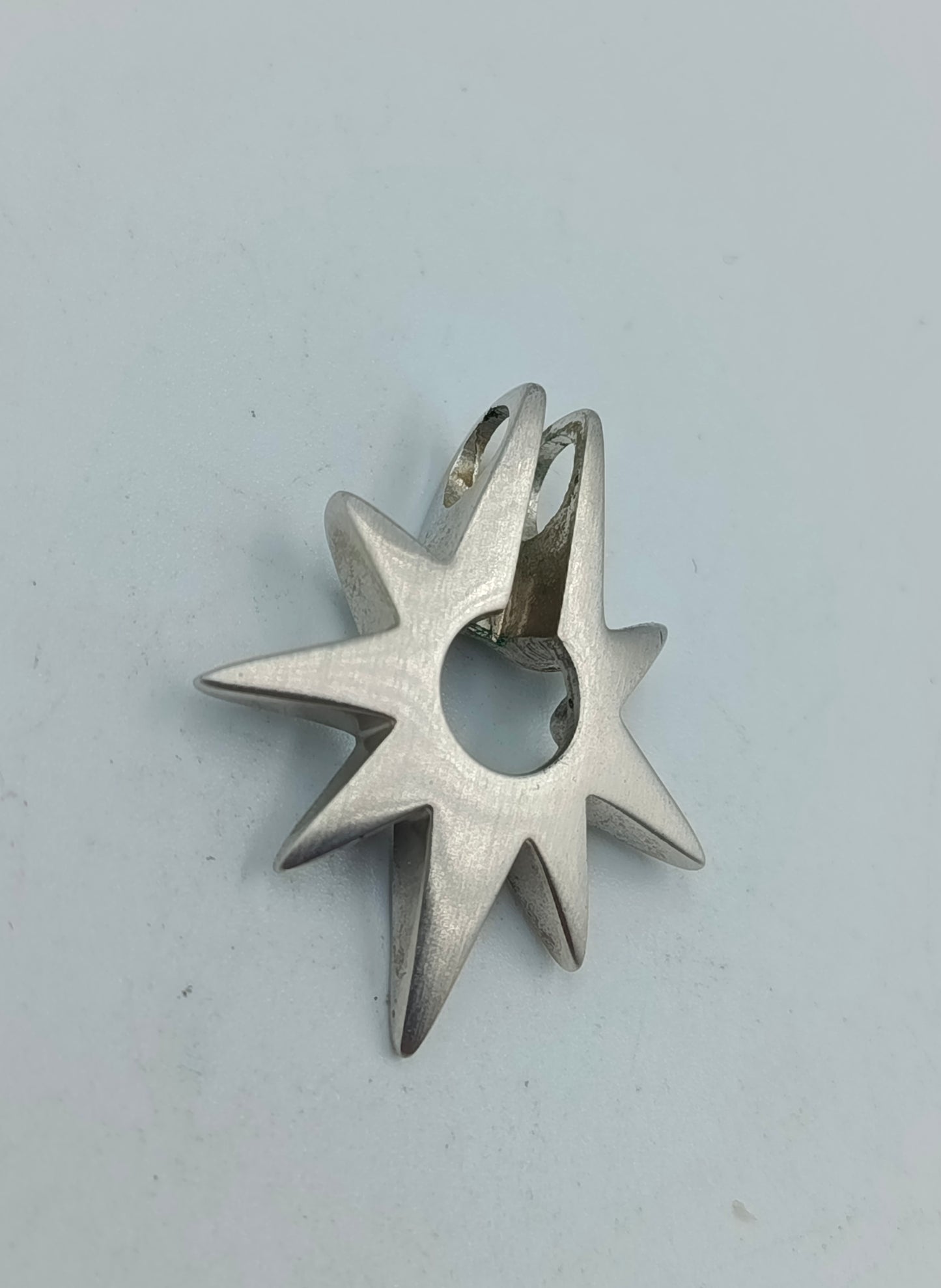 Silber Anhänger Sternform mit PL Stempel Modern Design