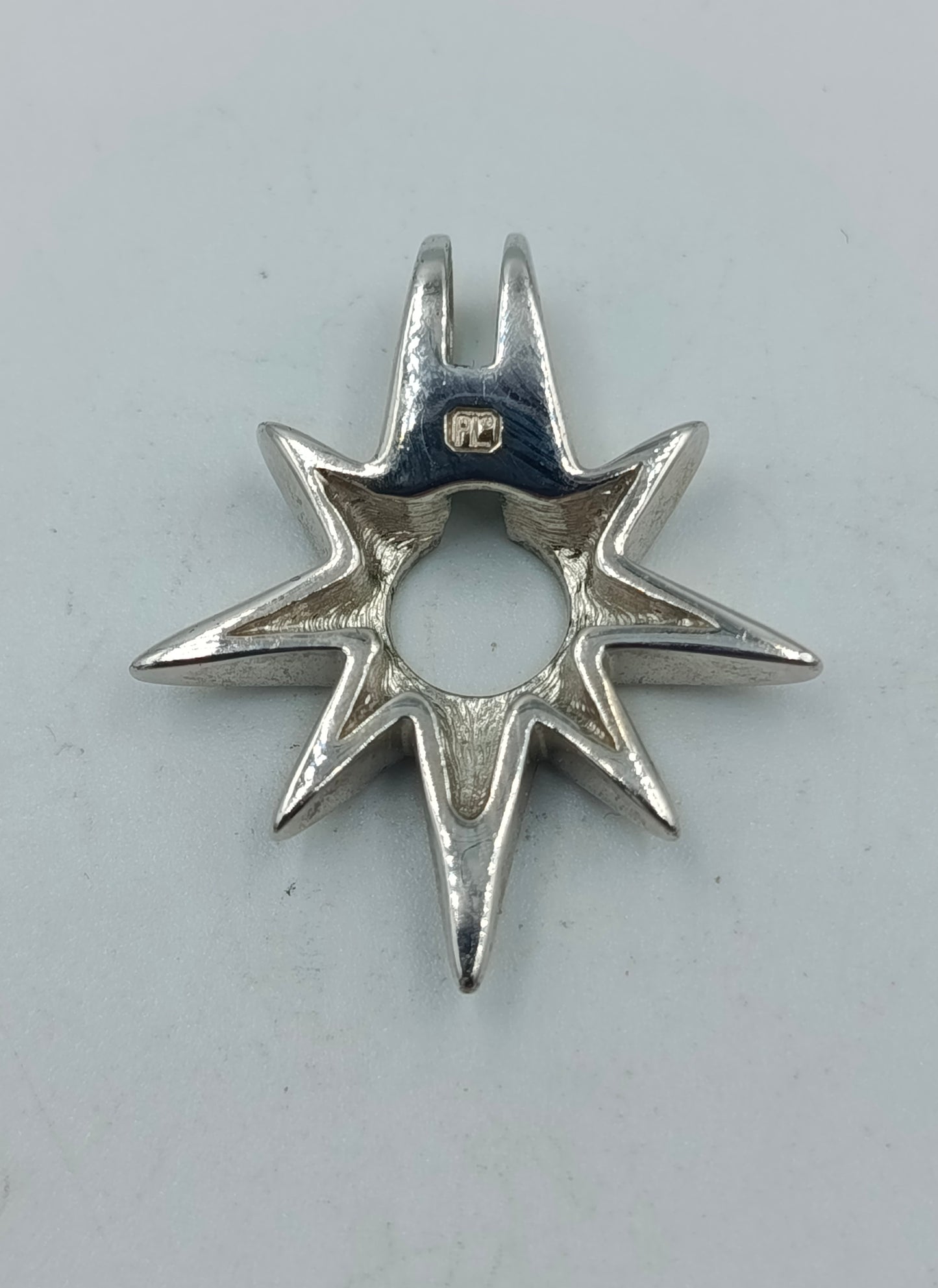 Silber Anhänger Sternform mit PL Stempel Modern Design