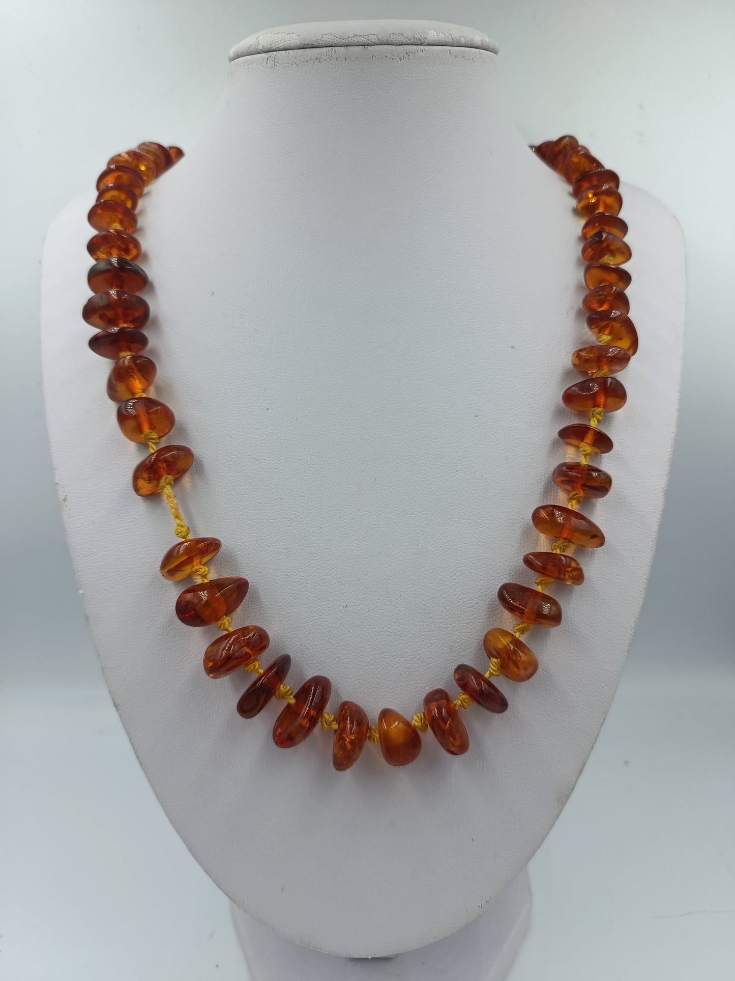 Bernstein Halskette honigfarben Naturbernstein Handarbeit