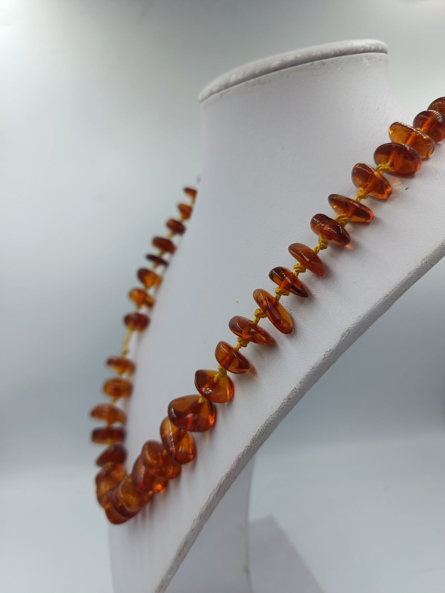 Bernstein Halskette honigfarben Naturbernstein Handarbeit