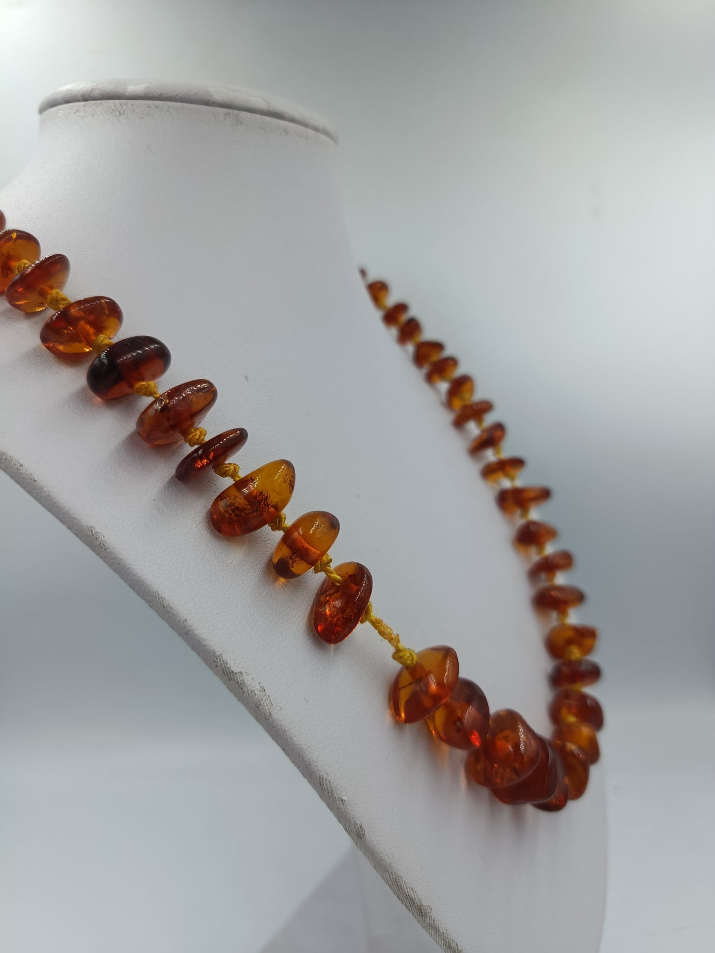 Bernstein Halskette honigfarben Naturbernstein Handarbeit