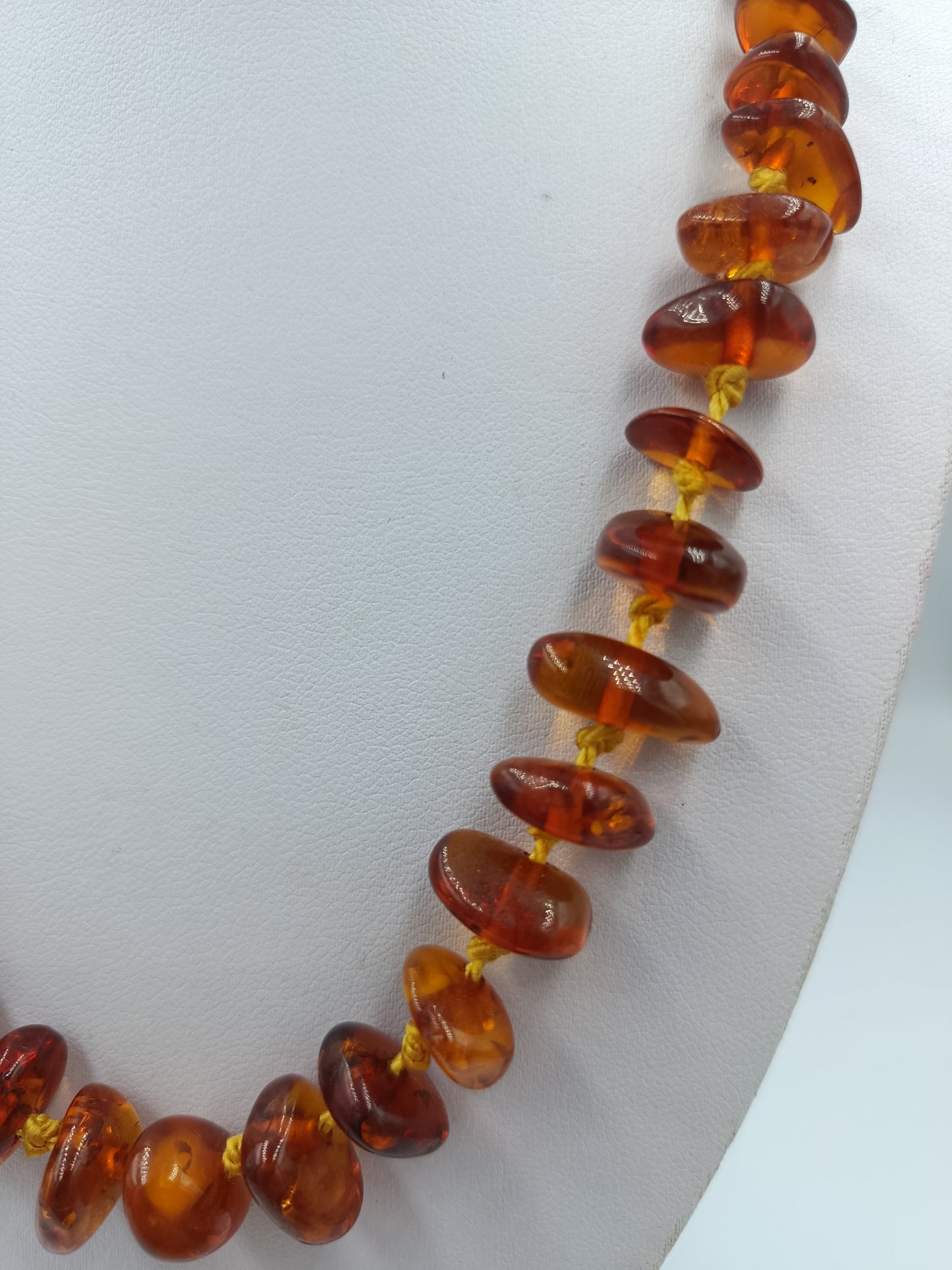 Bernstein Halskette honigfarben Naturbernstein Handarbeit
